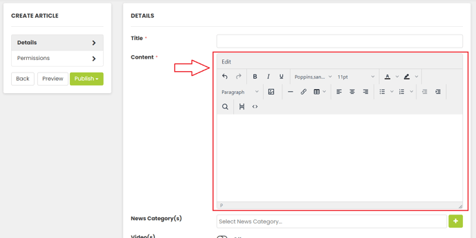 create article content